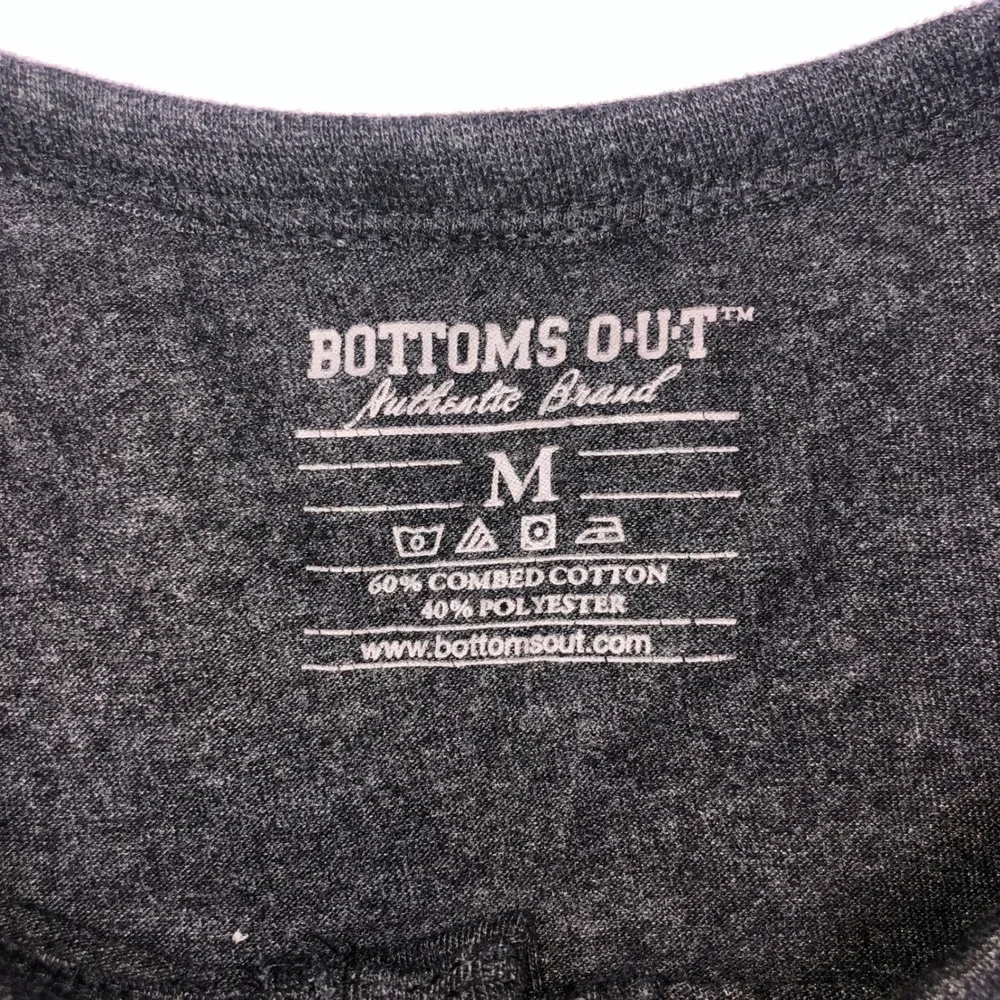 Bottoms Out Mens Henley Shirt Charcoal Gray Long Sleeve Cotton Blend Size M